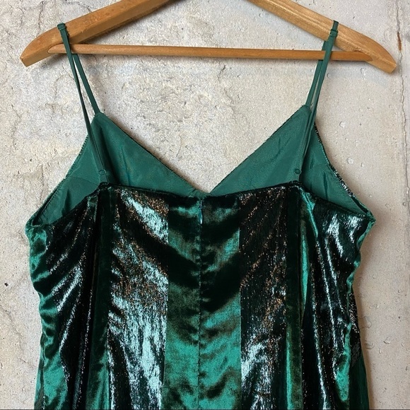 Yumi Kim emerald jewel green Amelia dress spaghetti strap midi length - Picture 5 of 8